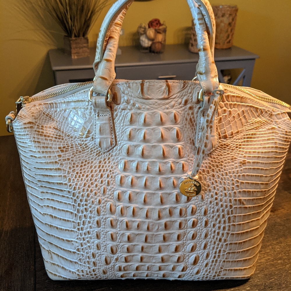 Brahmin Crocodile Embossed Satchel